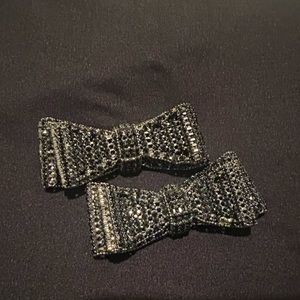 Aldo flat shoes clip on black sparkly bows